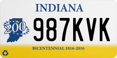 IN license plate 987KVK