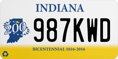 IN license plate 987KWD