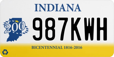 IN license plate 987KWH