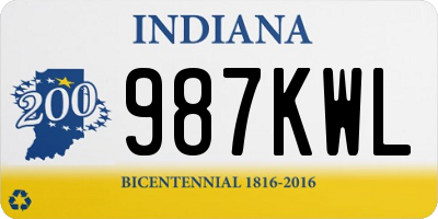 IN license plate 987KWL