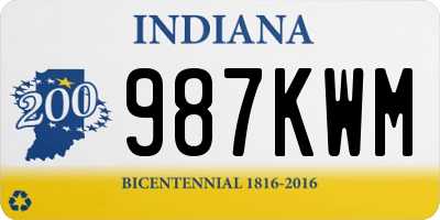 IN license plate 987KWM