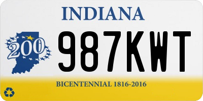 IN license plate 987KWT