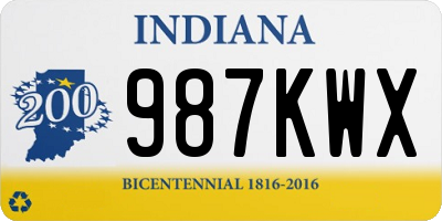 IN license plate 987KWX