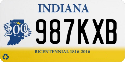 IN license plate 987KXB
