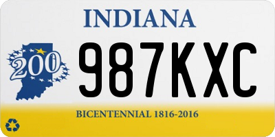 IN license plate 987KXC