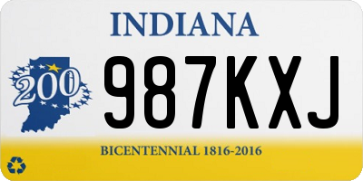 IN license plate 987KXJ