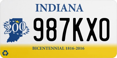 IN license plate 987KXO