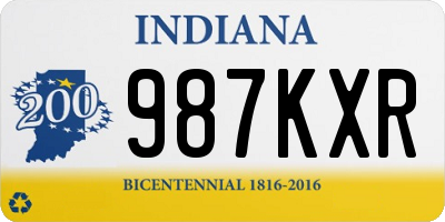 IN license plate 987KXR