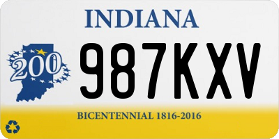 IN license plate 987KXV