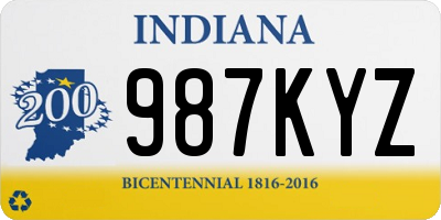 IN license plate 987KYZ