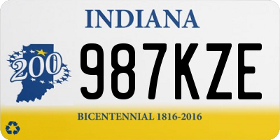 IN license plate 987KZE