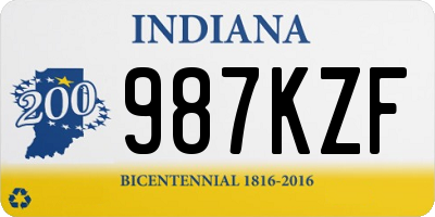 IN license plate 987KZF