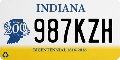 IN license plate 987KZH