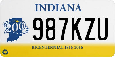 IN license plate 987KZU