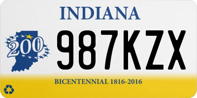 IN license plate 987KZX