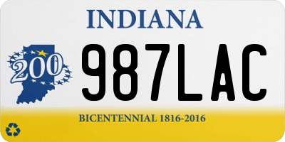 IN license plate 987LAC