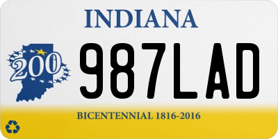 IN license plate 987LAD