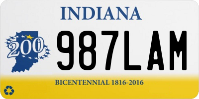 IN license plate 987LAM