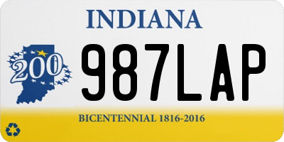 IN license plate 987LAP