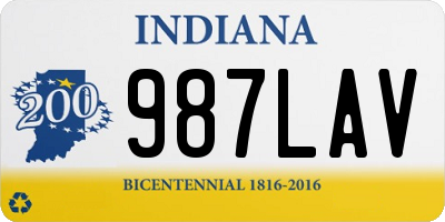 IN license plate 987LAV