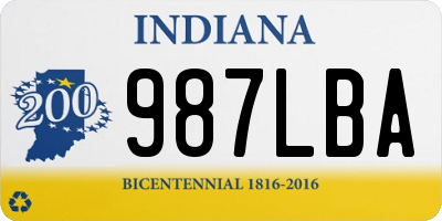 IN license plate 987LBA