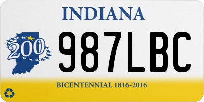 IN license plate 987LBC