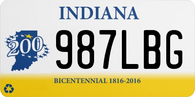 IN license plate 987LBG