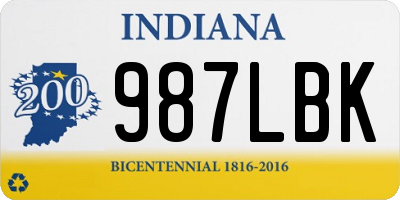 IN license plate 987LBK