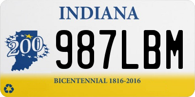 IN license plate 987LBM