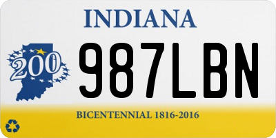 IN license plate 987LBN