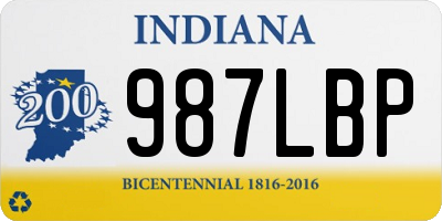 IN license plate 987LBP