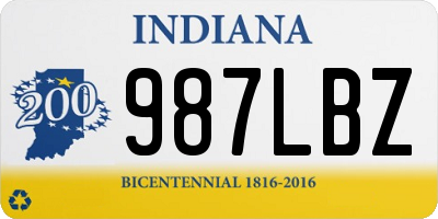 IN license plate 987LBZ