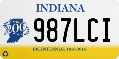 IN license plate 987LCI