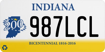 IN license plate 987LCL