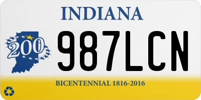 IN license plate 987LCN