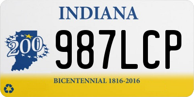 IN license plate 987LCP