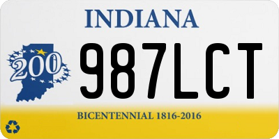 IN license plate 987LCT