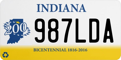 IN license plate 987LDA