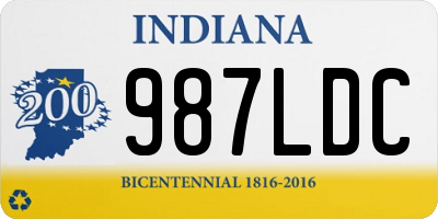 IN license plate 987LDC