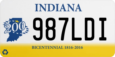 IN license plate 987LDI