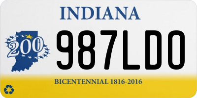 IN license plate 987LDO