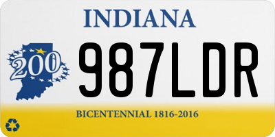 IN license plate 987LDR