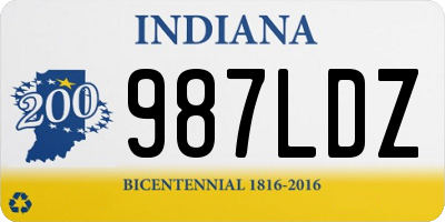 IN license plate 987LDZ