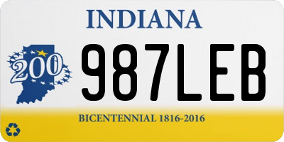 IN license plate 987LEB