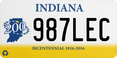 IN license plate 987LEC