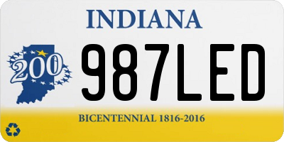 IN license plate 987LED