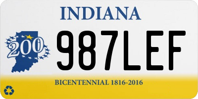 IN license plate 987LEF