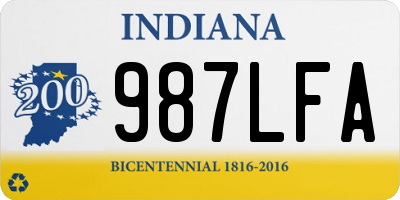 IN license plate 987LFA