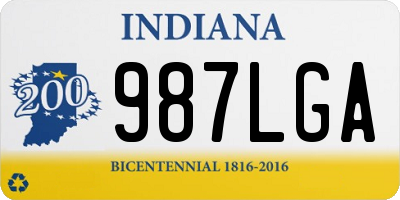 IN license plate 987LGA
