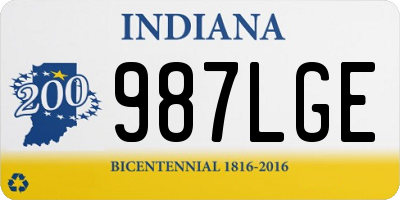 IN license plate 987LGE